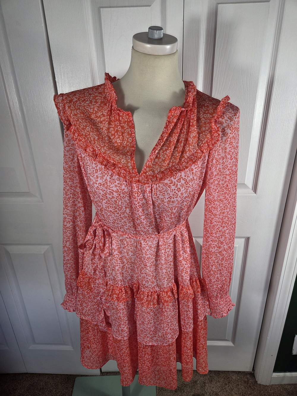 Draper James Floral Ruffle Tiered Mini Dress Small